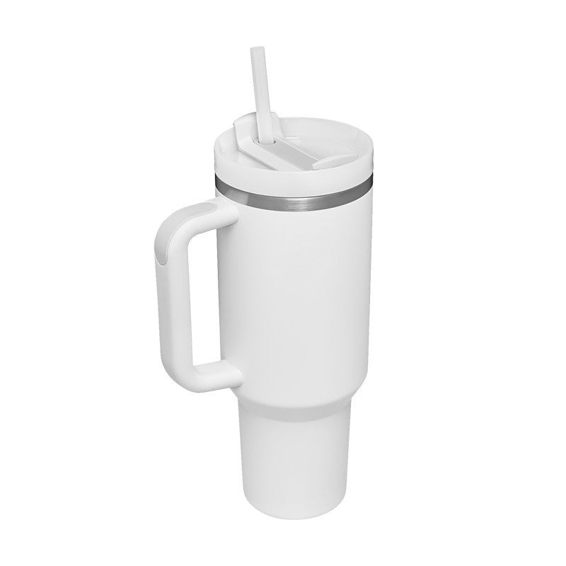 Tumbler With Lid, Stainless Steel, Handle, Straw, Insulated, Spill-Proof (1200ML)