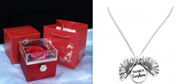 Rotating Rose Gift Box, Creative Rose Jewellery Packaging Box