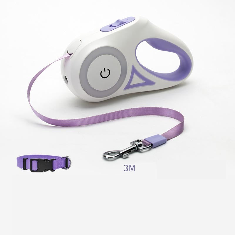 Dog Leash Retractable And Dog Collar Spotlight Automatic Pet Dog Cat