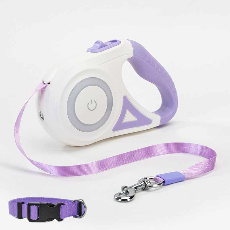 Dog Leash Retractable And Dog Collar Spotlight Automatic Pet Dog Cat