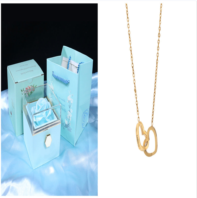 Rotating Rose Gift Box, Creative Rose Jewellery Packaging Box