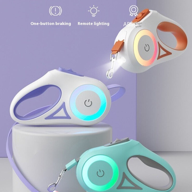 Dog Leash Retractable And Dog Collar Spotlight Automatic Pet Dog Cat