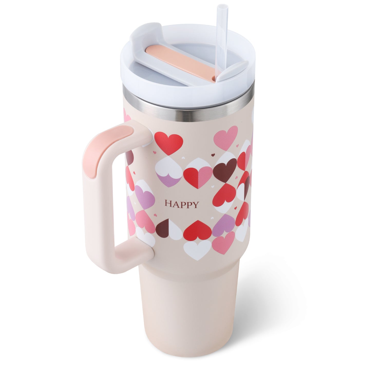Tumbler With Lid, Stainless Steel, Handle, Straw, Insulated, Spill-Proof (1200ML)