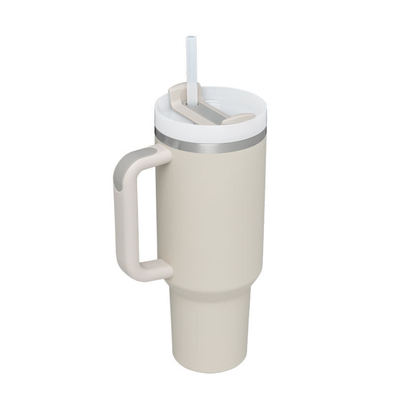Tumbler With Lid, Stainless Steel, Handle, Straw, Insulated, Spill-Proof (1200ML)