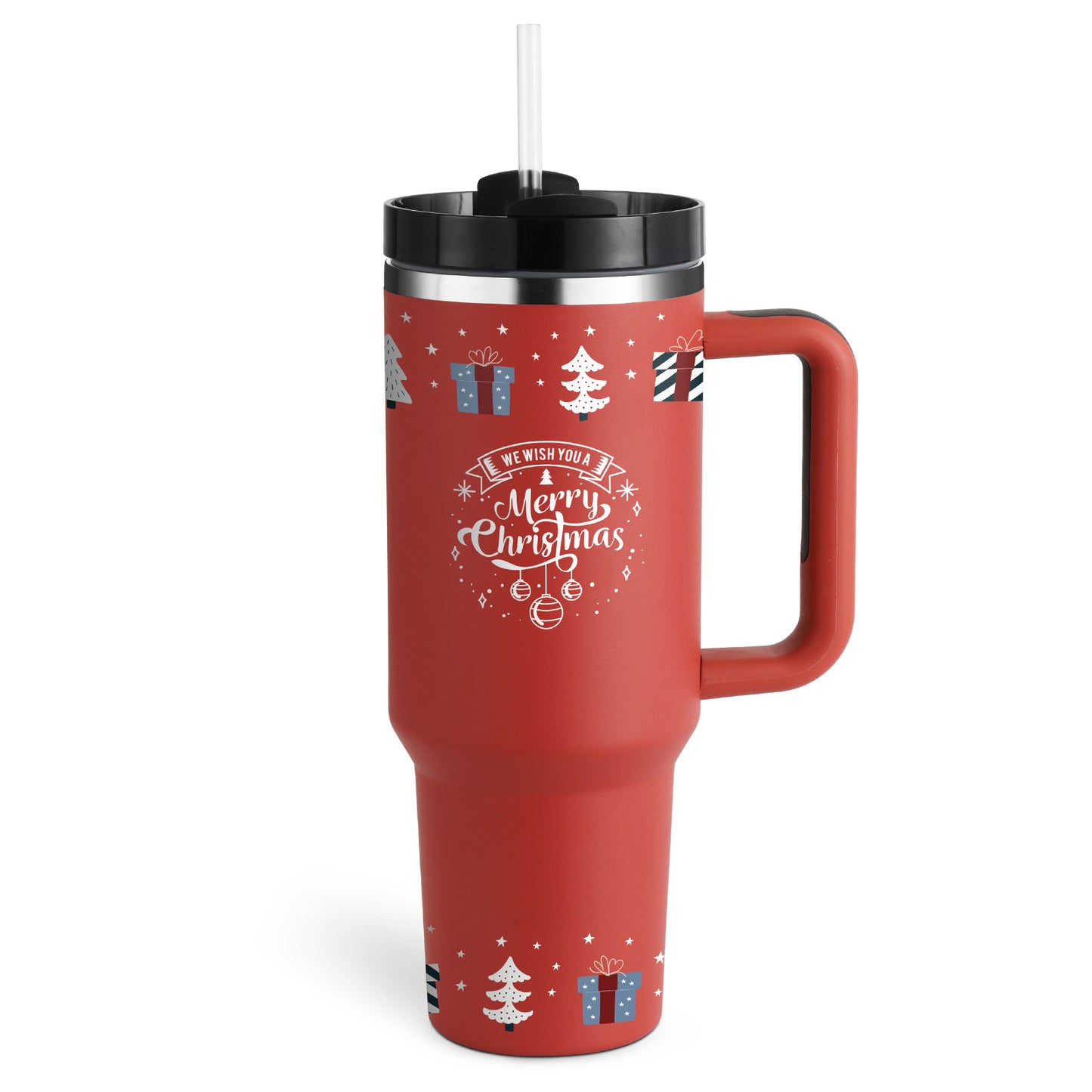 Tumbler With Lid, Stainless Steel, Handle, Straw, Insulated, Spill-Proof (1200ML)