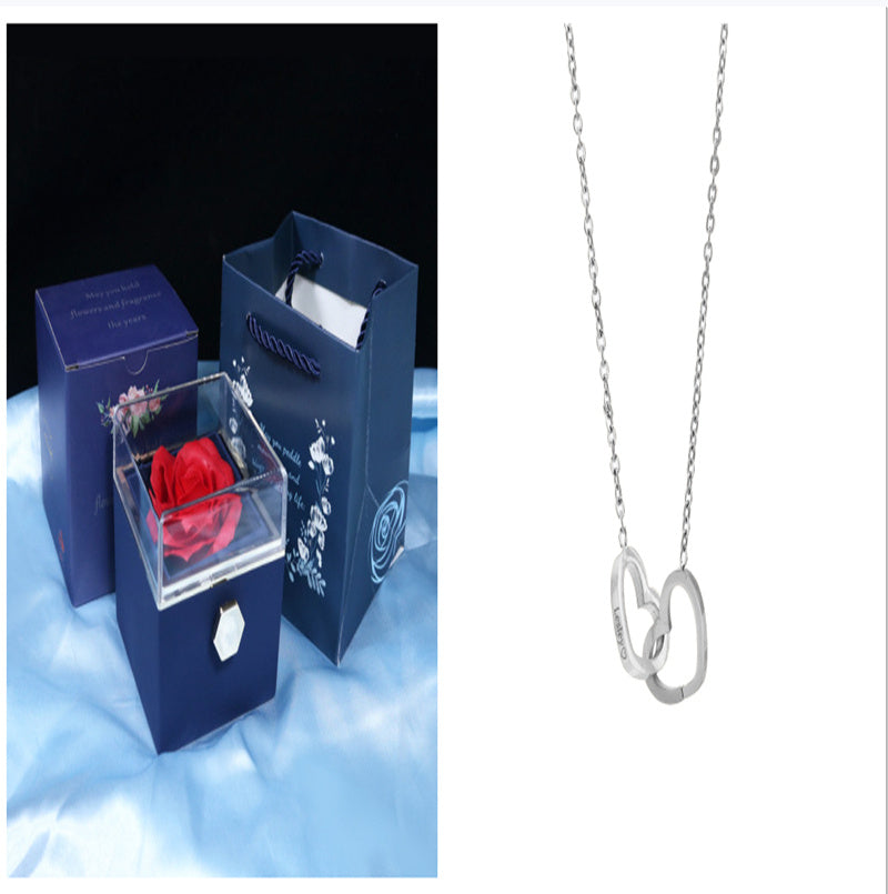 Rotating Rose Gift Box, Creative Rose Jewellery Packaging Box