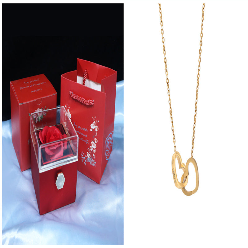 Rotating Rose Gift Box, Creative Rose Jewellery Packaging Box