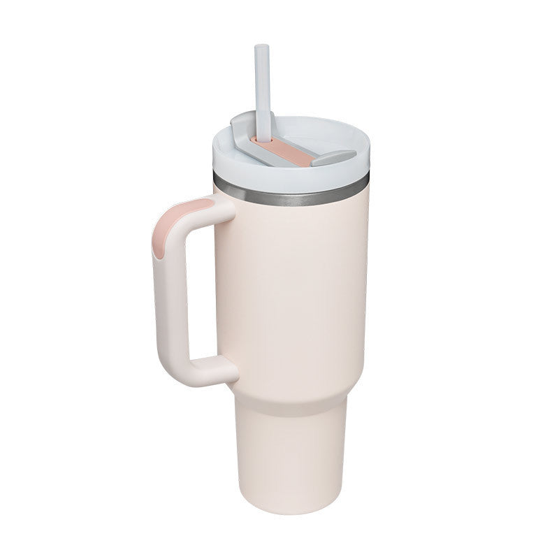 Tumbler With Lid, Stainless Steel, Handle, Straw, Insulated, Spill-Proof (1200ML)