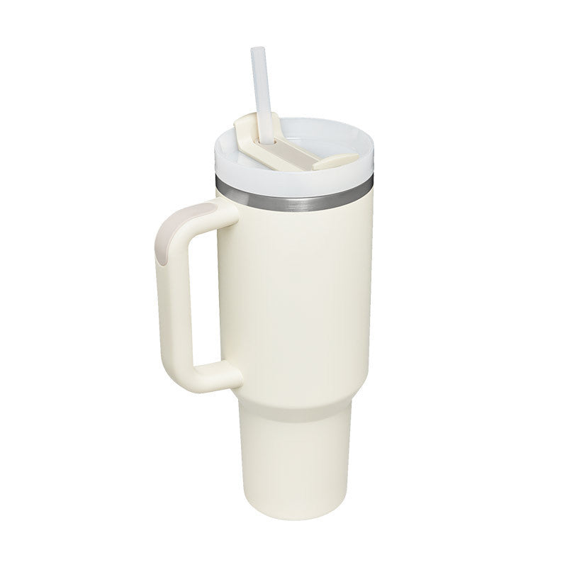 Tumbler With Lid, Stainless Steel, Handle, Straw, Insulated, Spill-Proof (1200ML)