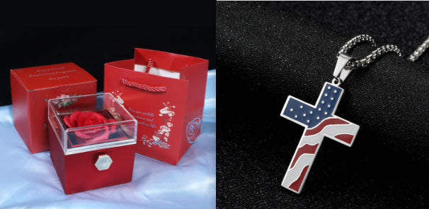Rotating Rose Gift Box, Creative Rose Jewellery Packaging Box