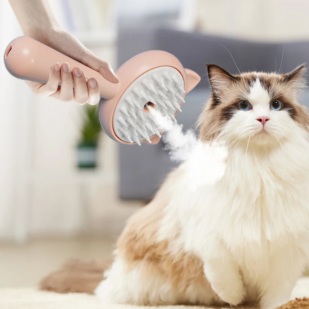 Multifunction Hair Grooming Cleaning Brush With Mist For Pets, Rechargeable Self Cleaning Brush For Dogs & Cats