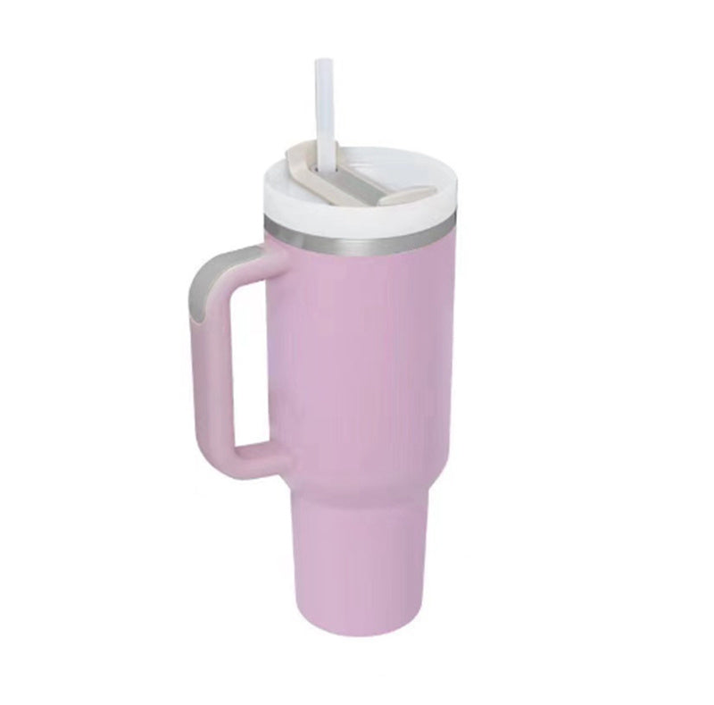 Tumbler With Lid, Stainless Steel, Handle, Straw, Insulated, Spill-Proof (1200ML)