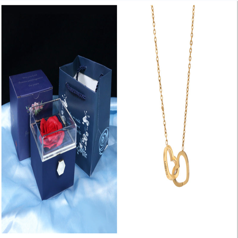 Rotating Rose Gift Box, Creative Rose Jewellery Packaging Box