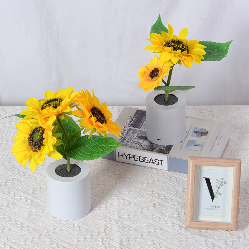 Rechargeable Sunflower LED Simulation Night Light Table Lamp