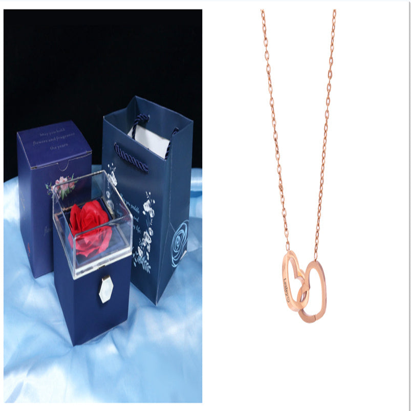 Rotating Rose Gift Box, Creative Rose Jewellery Packaging Box
