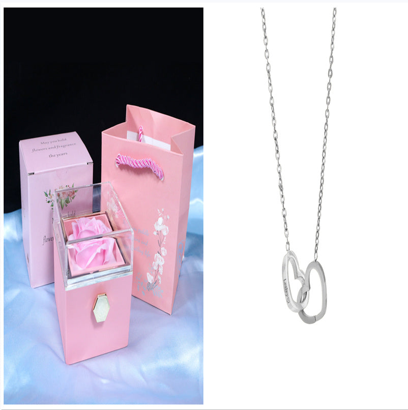 Rotating Rose Gift Box, Creative Rose Jewellery Packaging Box