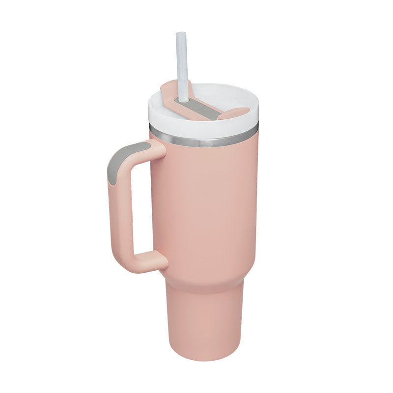 Tumbler With Lid, Stainless Steel, Handle, Straw, Insulated, Spill-Proof (1200ML)